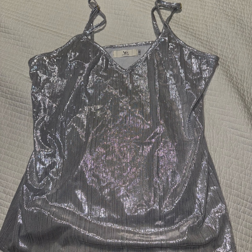 Silver Metallic Women's Top